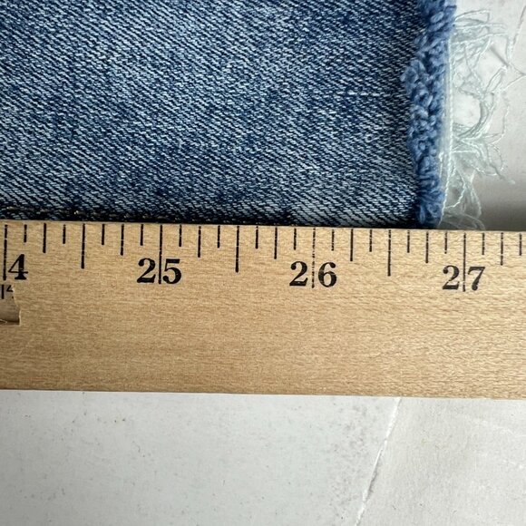 Edgely Jeans Women's 33x26* High Rise Straight Crop Blue Distressed Denim Tag 14 - Picture 12 of 16